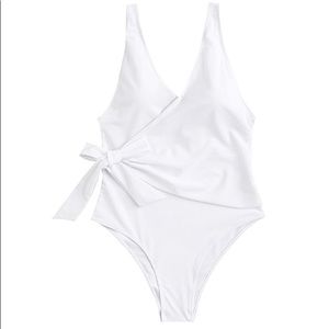 White one piece bathing suit
